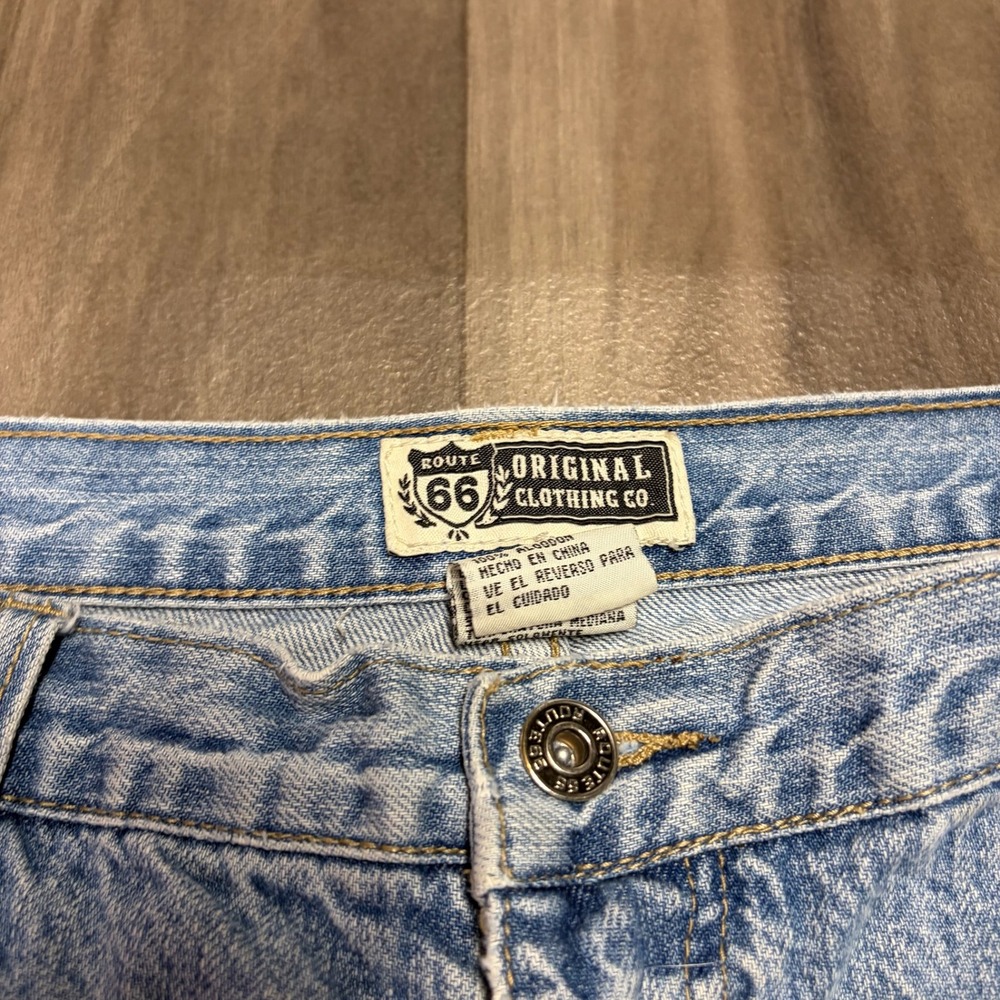 Route 66 Original Clothing Co Mens Light Wash Baggy Denim Shorts 38 Jorts Y2K - Picture 7 of 8